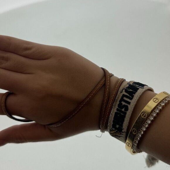 Prada Brown Leather Wrap Bracelet - Picture 4 of 7